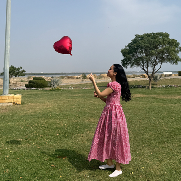 Gingham Frock Red & Blue